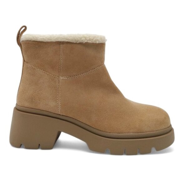 Steve Madden Women's Size 8 Sand Hatcher Sherpa Lined Block Heel Ankle Booties - Picture 4 of 12